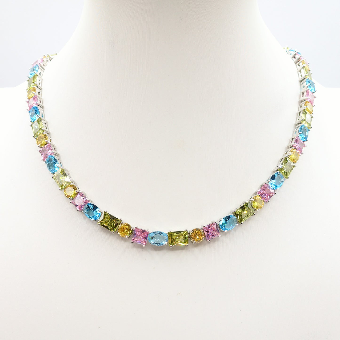 CHARIS Collier Tennis - Collana con Cubic Zirconia RAINBOW