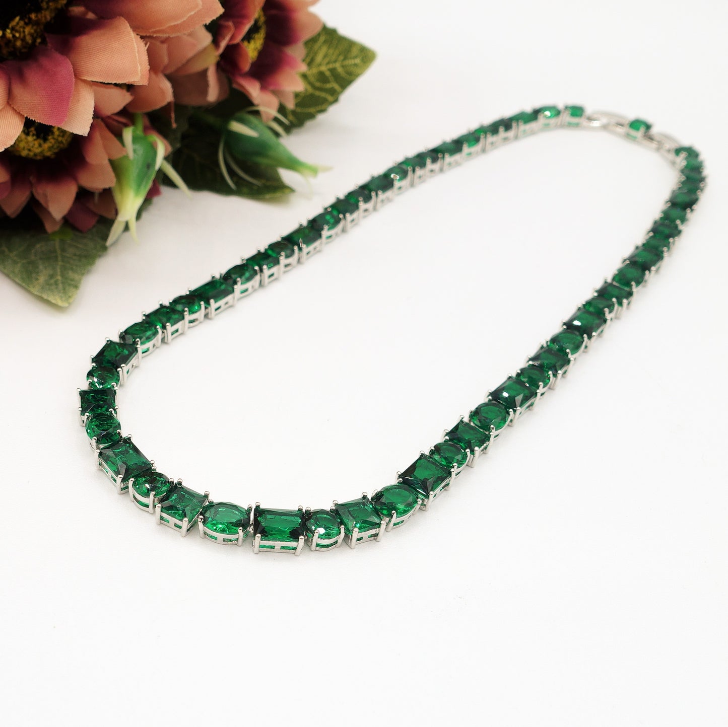 CHARIS Collier Tennis - Collana con Cubic Zirconia RAINBOW