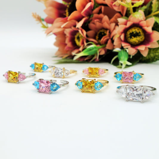 CHARIS trilogy ~ Anello regolabile con cubic zirconia