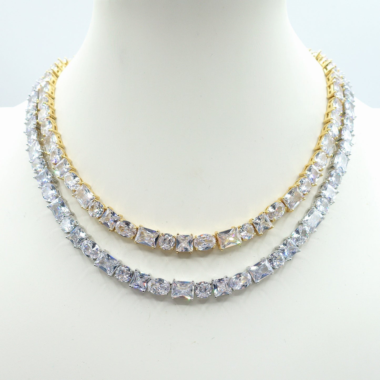 CHARIS Collier Tennis - Collana con Cubic Zirconia RAINBOW