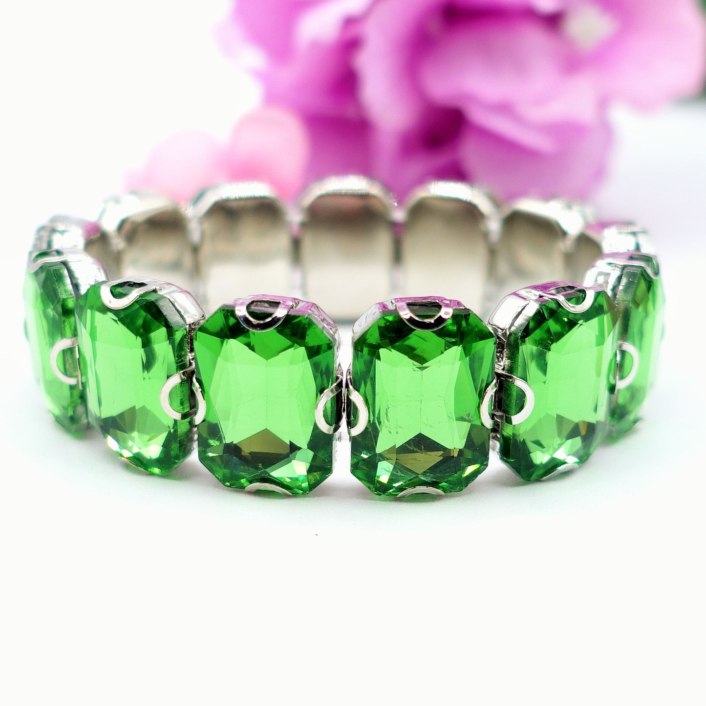 MARGOT Silver - Bracciale Elasticizzato con pietre sfaccettate