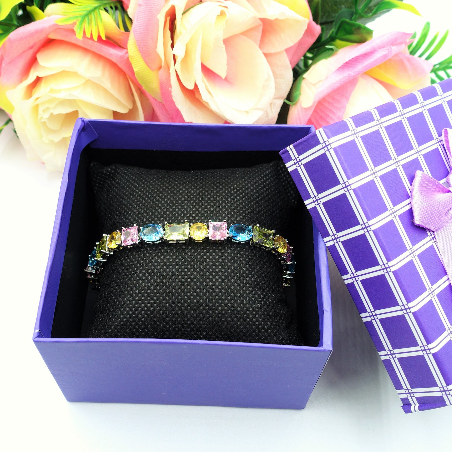 CHARIS LUXE - Bracciale Tennis con Cubic Zirconia RAINBOW