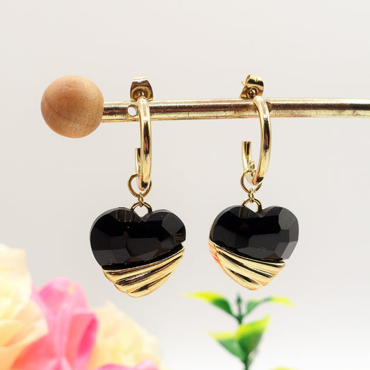 BETTE - acciaio inossidabile - Paio Orecchini con pendente cuore