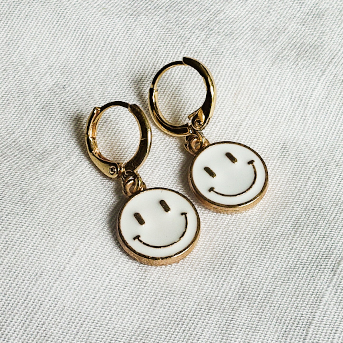SMILEY ~ ORECCHINI Placcati oro 24K
