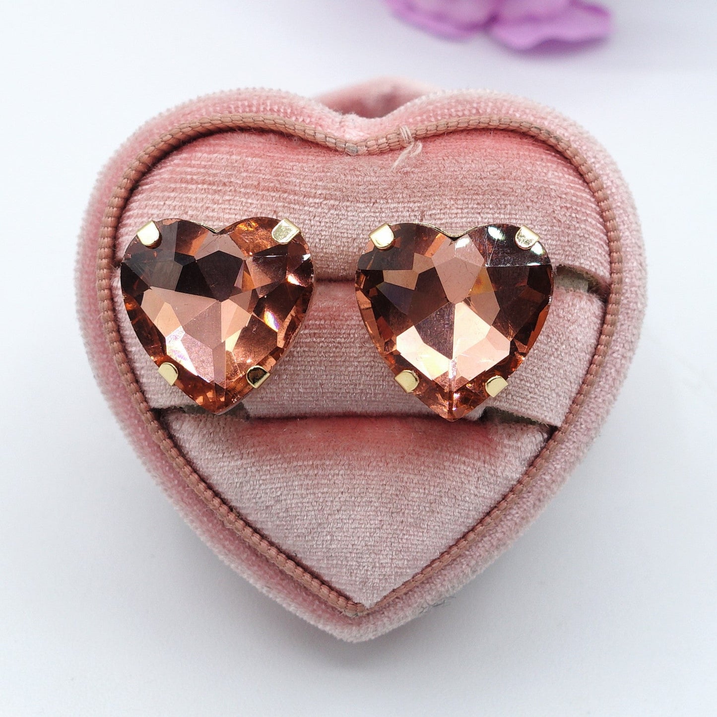 LUCE HEARTS Studs - Orecchini ACCIAIO INOSSIDABILE con pietre sfaccettate