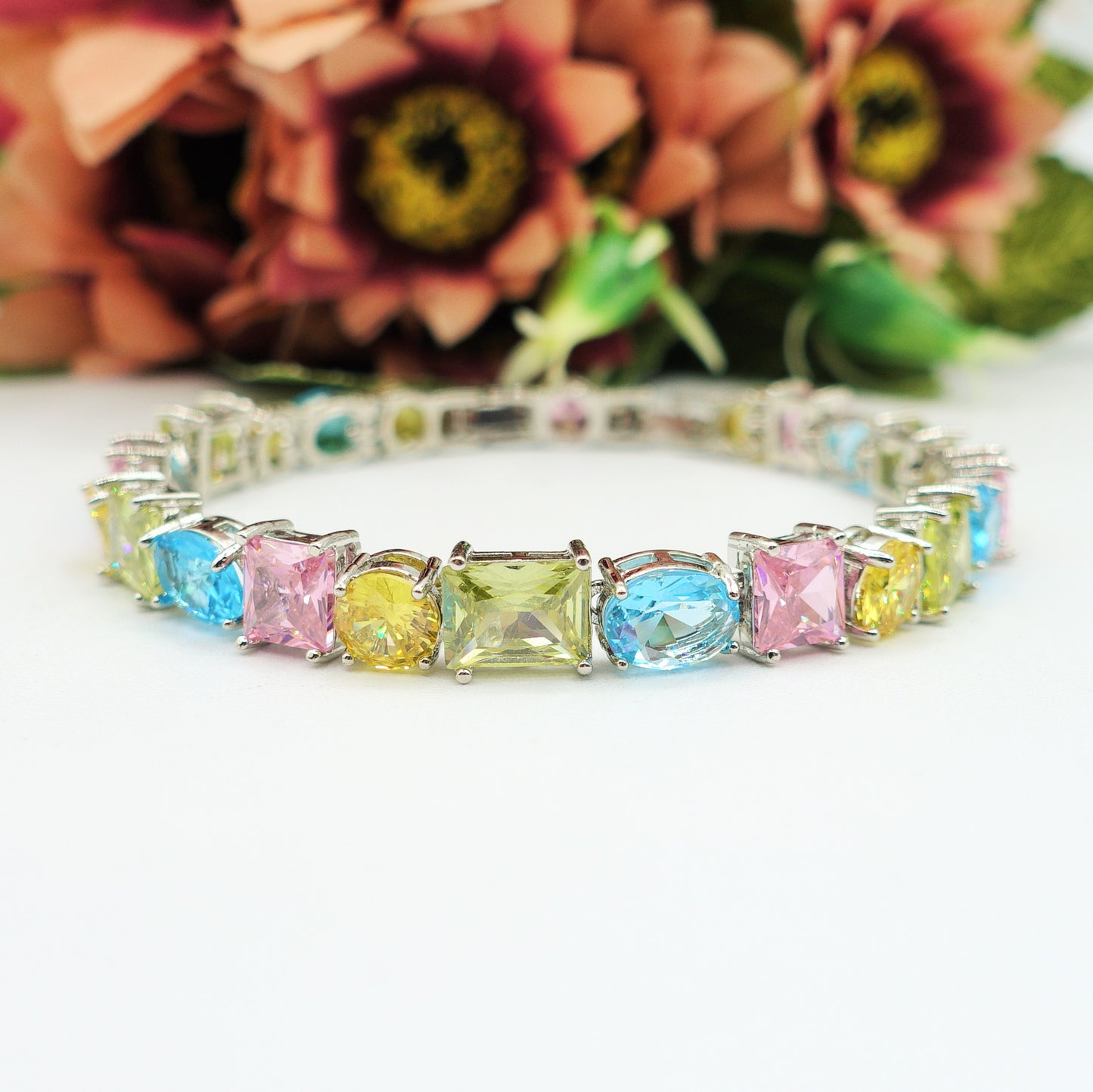 CHARIS LUXE - Bracciale Tennis con Cubic Zirconia RAINBOW