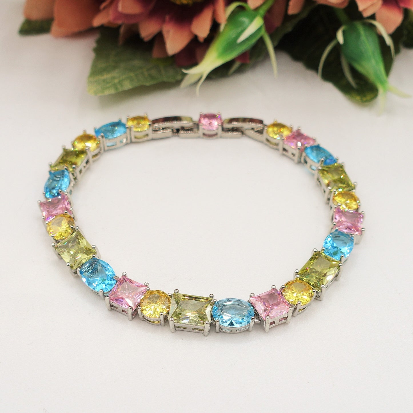 CHARIS LUXE - Bracciale Tennis con Cubic Zirconia RAINBOW