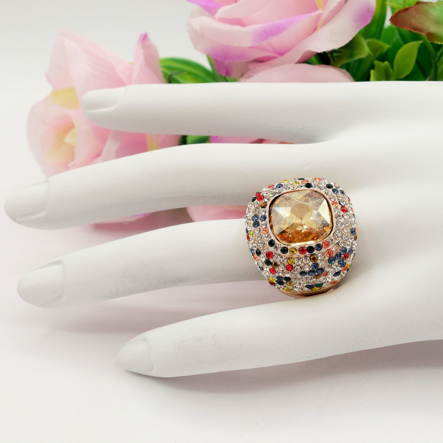 DIVA - Cocktail ring regolabile con cubic zirconia