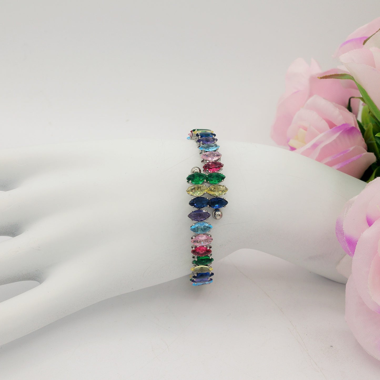 PIPER ~ ACCIAIO INOSSIDABILE - Bracciale rigido contrariè con cubic zirconia