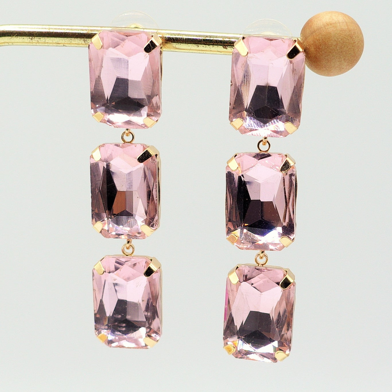 MARGOT DOUBLE SQUARE - paio orecchini pendenti con pietre sfaccettate