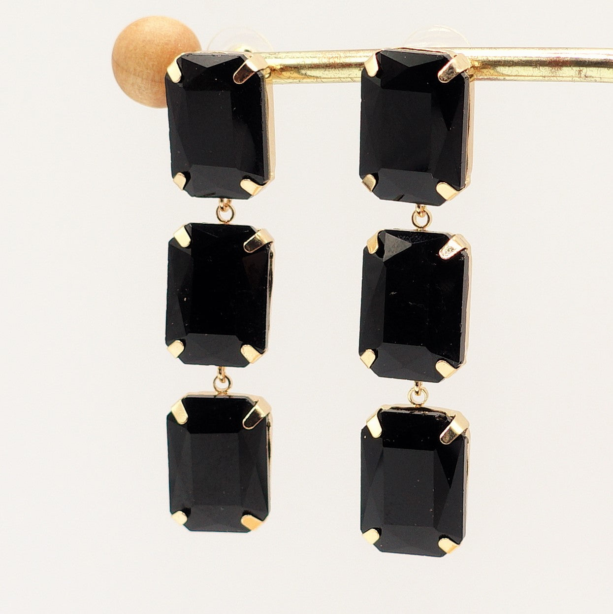 MARGOT DOUBLE SQUARE - paio orecchini pendenti con pietre sfaccettate