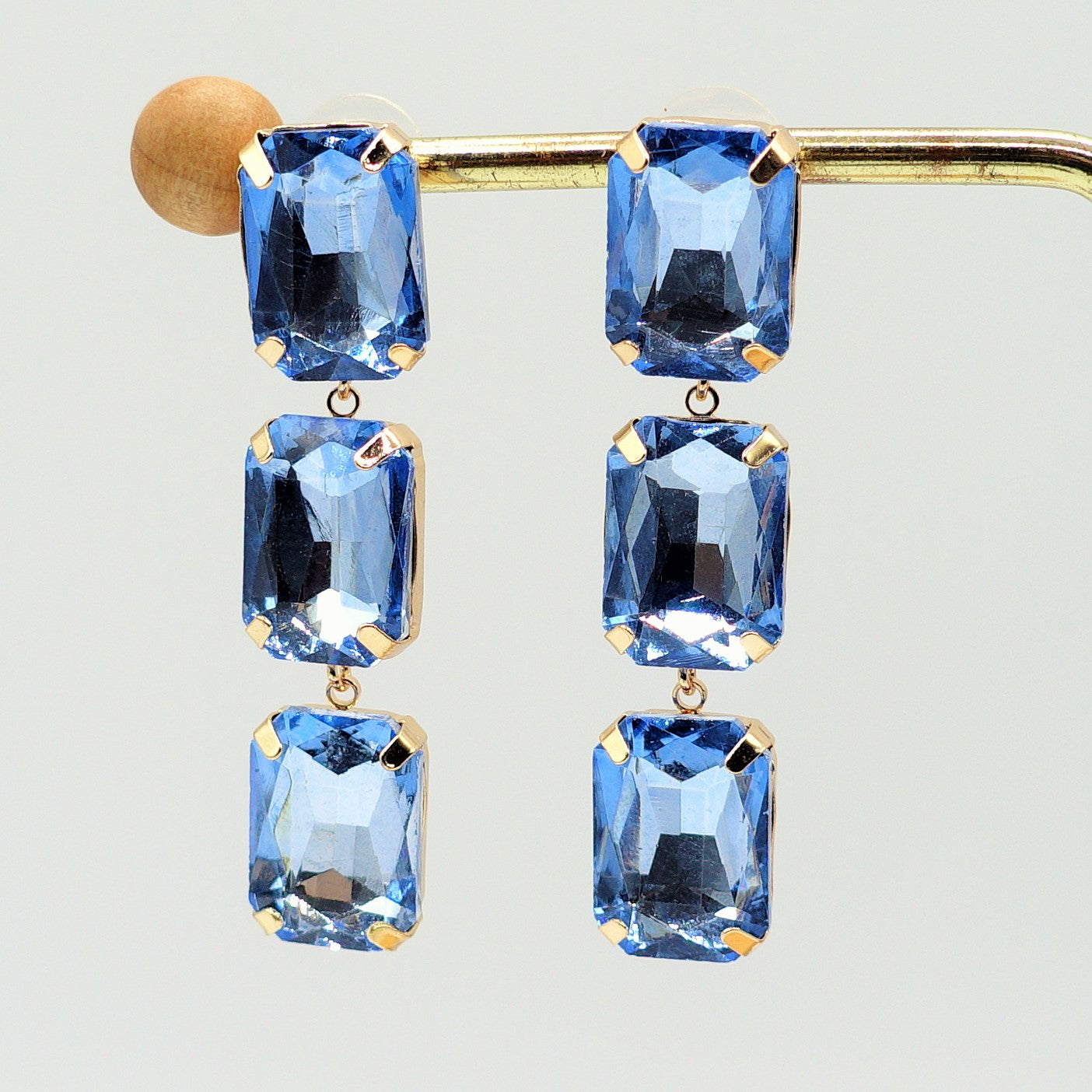 MARGOT DOUBLE SQUARE - paio orecchini pendenti con pietre sfaccettate