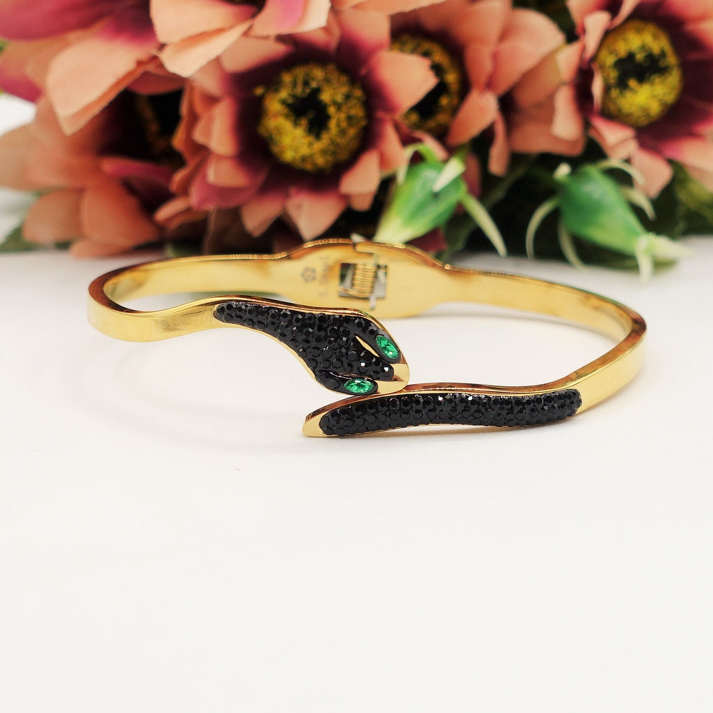 REA~ Acciaio Inossidabile - Bracciale a serpente con cubic zirconia