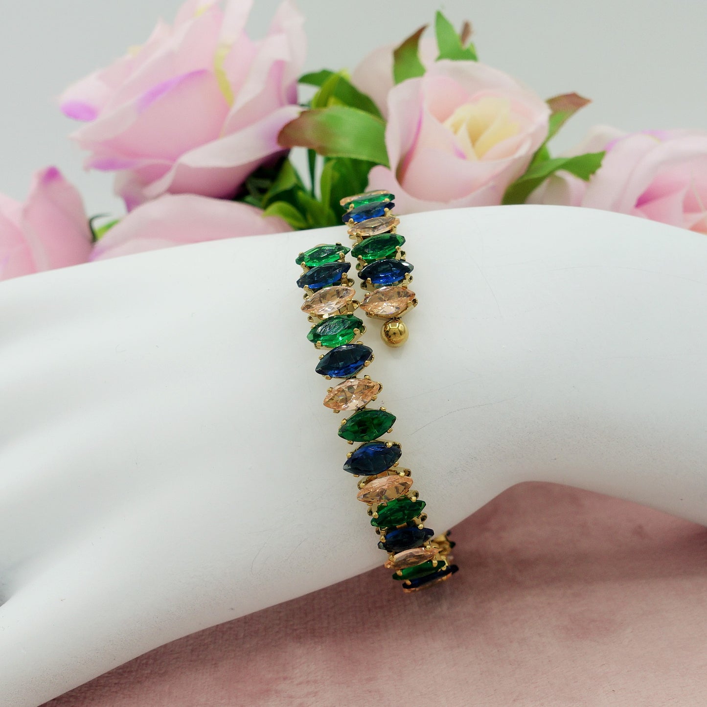 PIPER ~ ACCIAIO INOSSIDABILE - Bracciale rigido contrariè con cubic zirconia