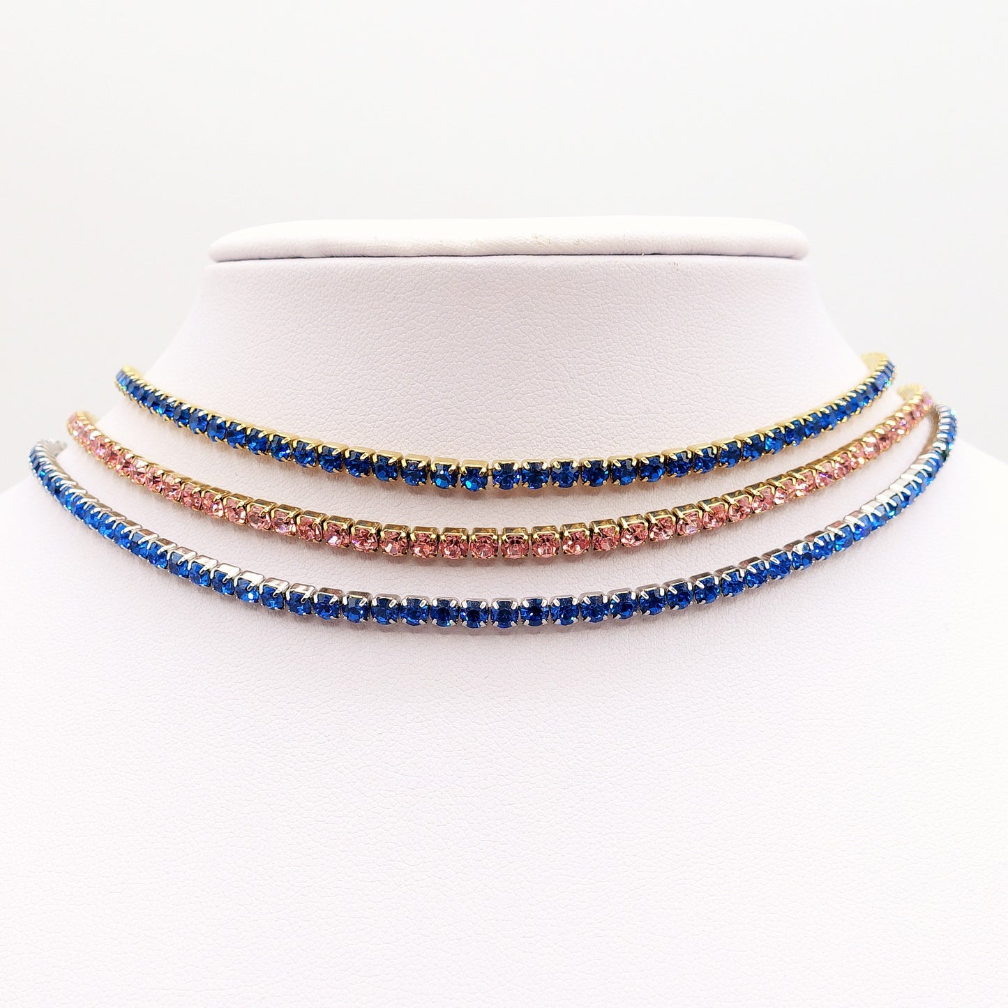 VEGAS ~ TENNIS CHOKER GIROCOLLO IN ACCIAIO INOSSIDABILE CON CUBIC ZIRCONIA