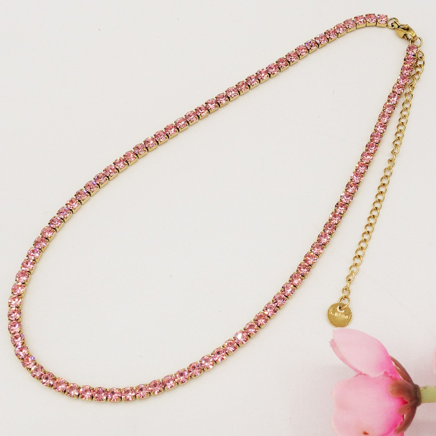 VEGAS ~ TENNIS CHOKER GIROCOLLO IN ACCIAIO INOSSIDABILE CON CUBIC ZIRCONIA