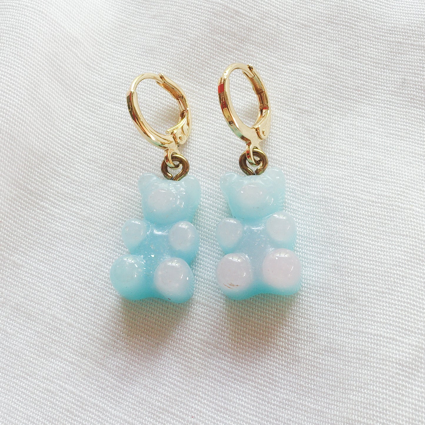WINONA ~ FALL COLOURS HOOPS ~ gummy bears Gold plated huggies earrings
