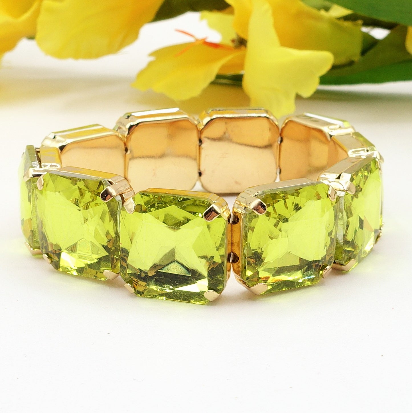 MARGOT SQUARE -Bracciale Elasticizzato con pietre sfaccettate - LUCE COLLECTION