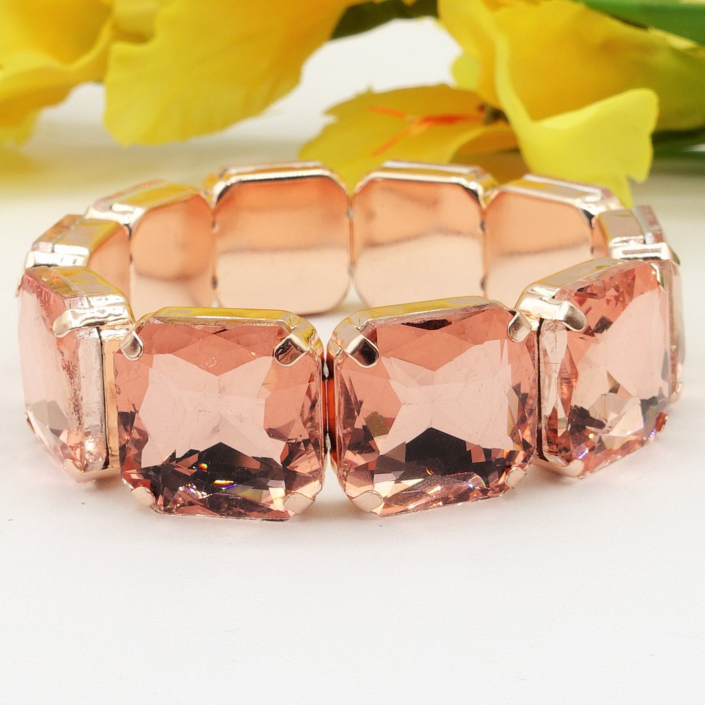 MARGOT SQUARE -Bracciale Elasticizzato con pietre sfaccettate - LUCE COLLECTION