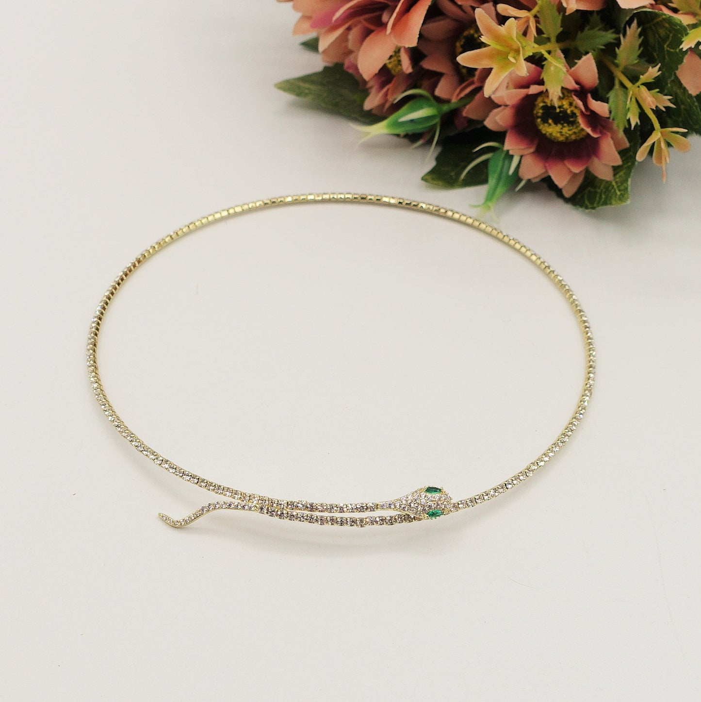 ONYX - collier snake con cubic zirconia