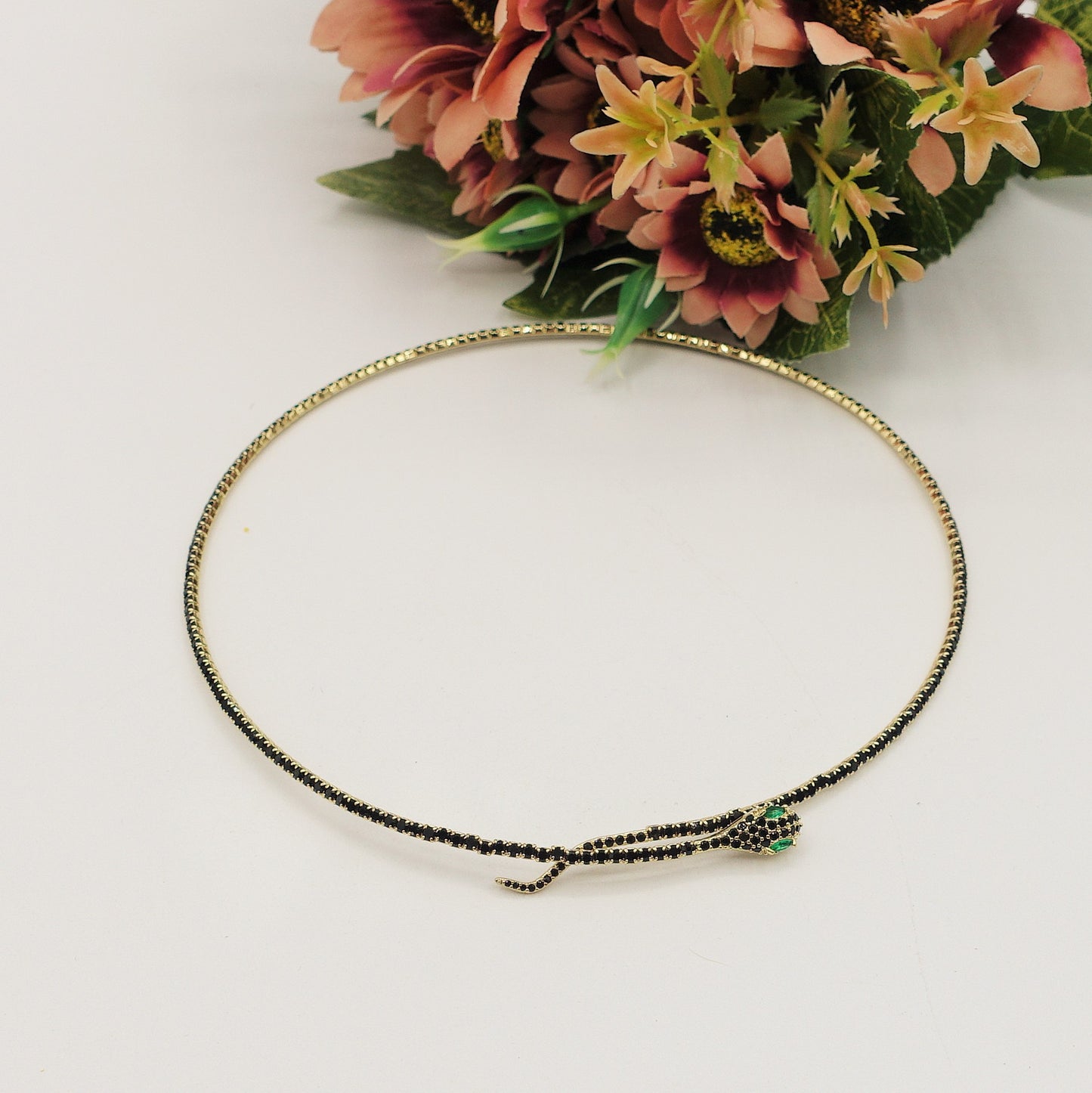 ONYX - collier snake con cubic zirconia