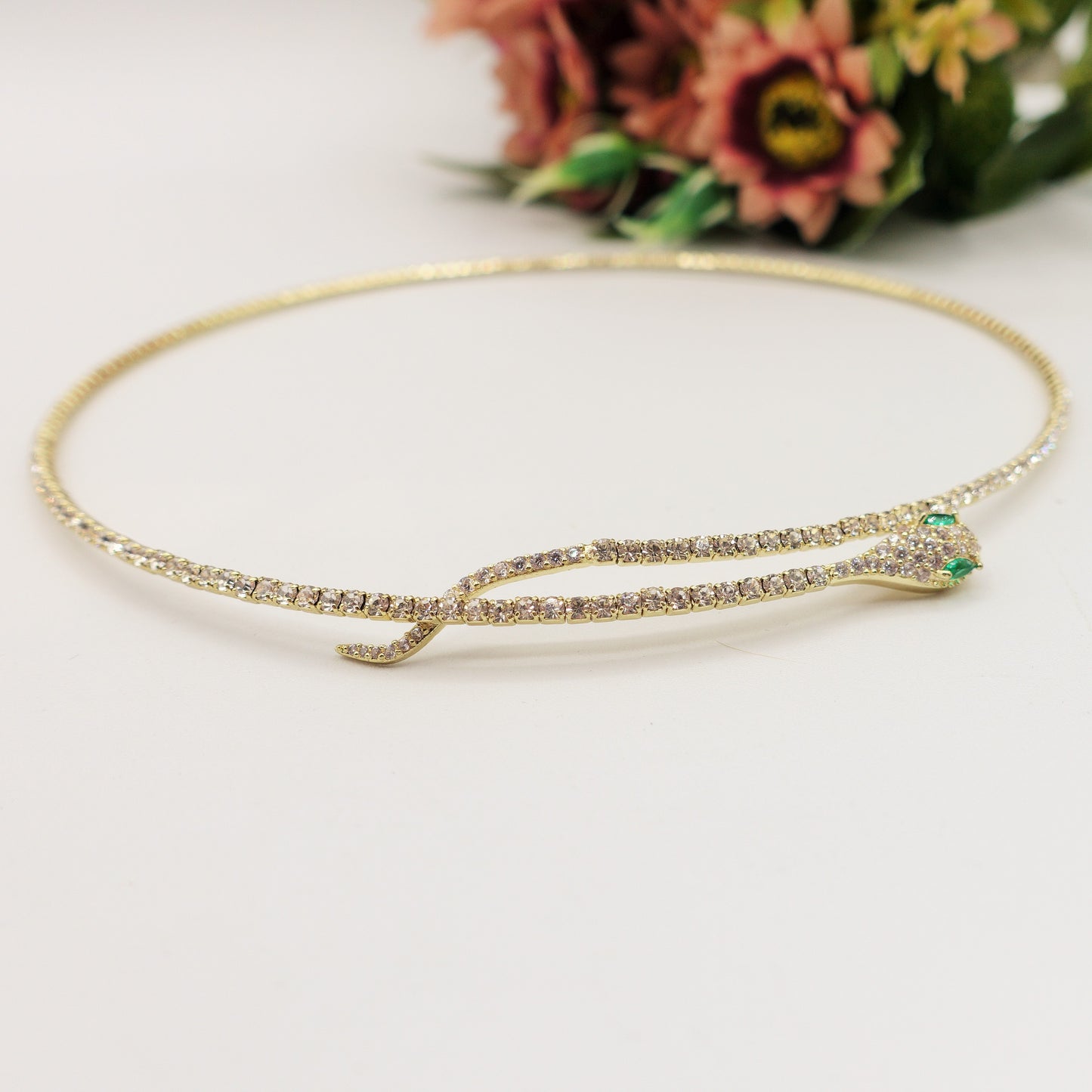 ONYX - collier snake con cubic zirconia