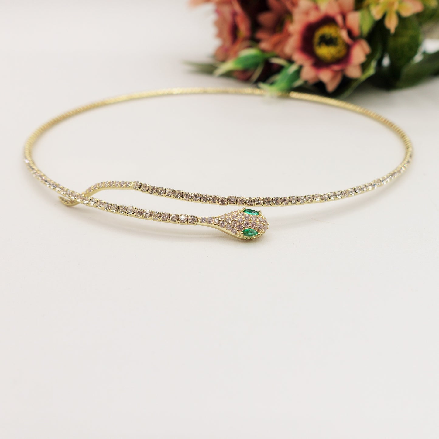 ONYX - collier snake con cubic zirconia