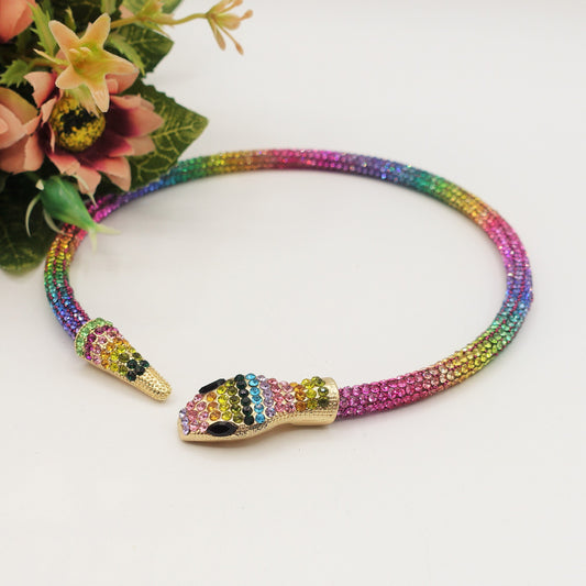 KAA CHOKER ~ Girocollo snodato a serpente con cubic zirconia