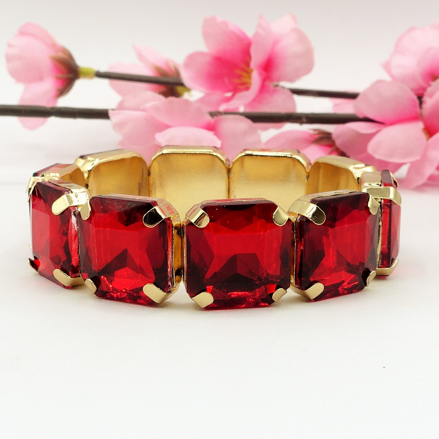 MARGOT SQUARE -Bracciale Elasticizzato con pietre sfaccettate - LUCE COLLECTION