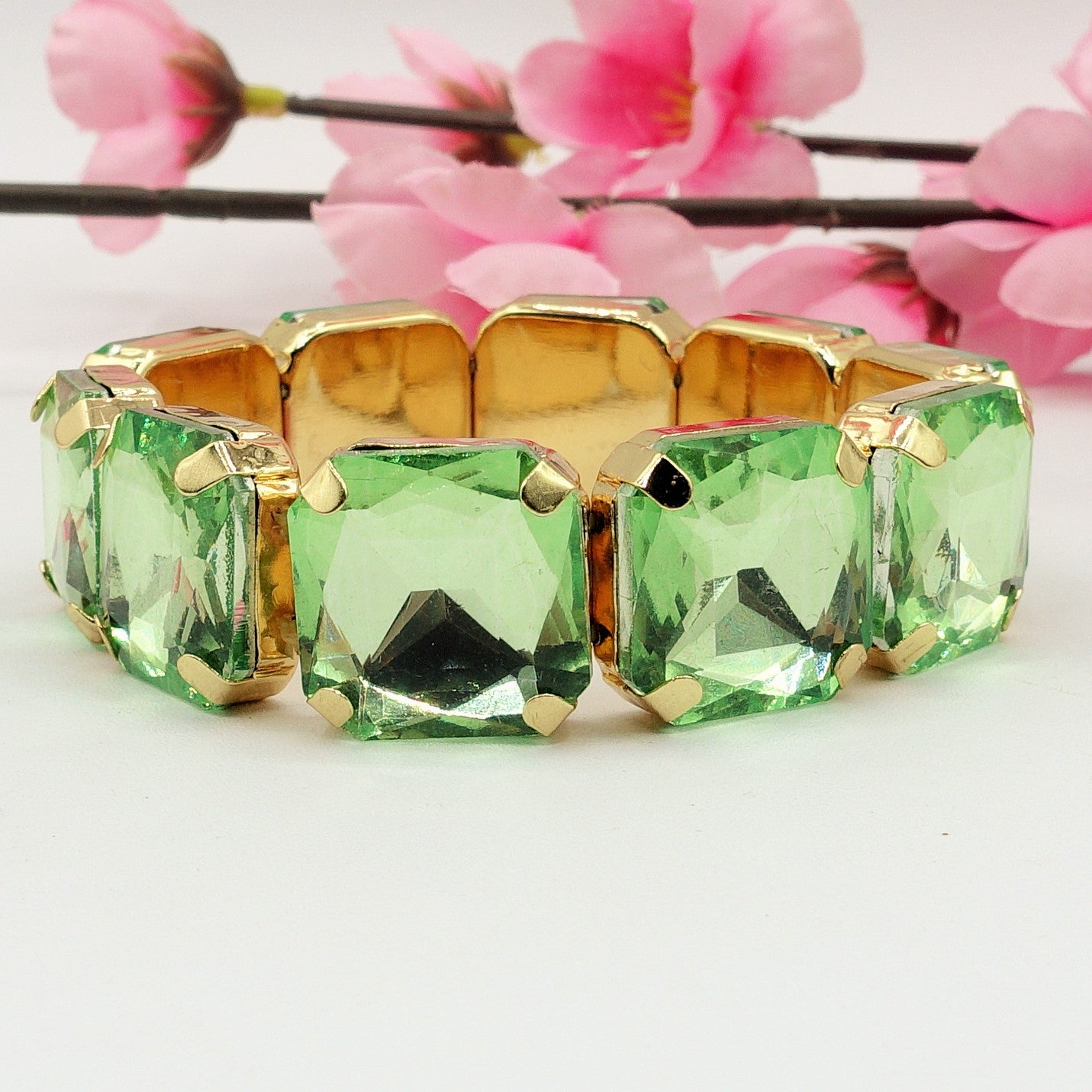 MARGOT SQUARE -Bracciale Elasticizzato con pietre sfaccettate - LUCE COLLECTION