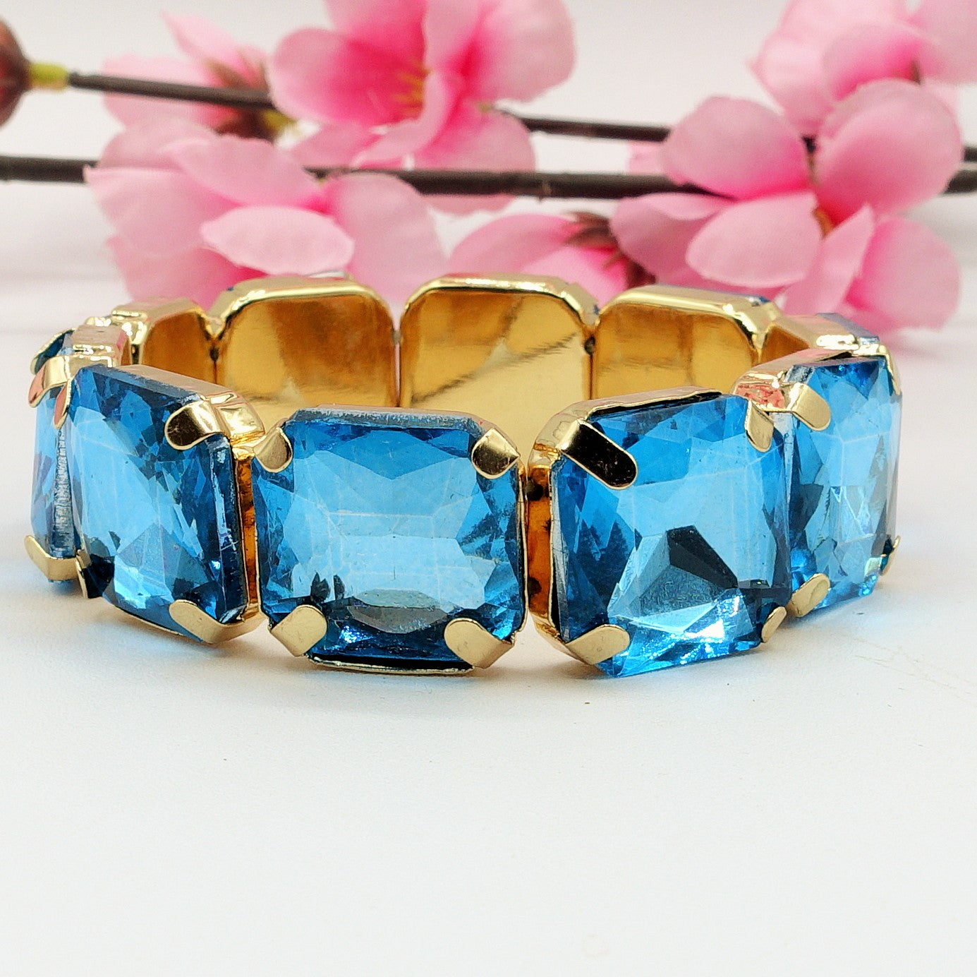 MARGOT SQUARE -Bracciale Elasticizzato con pietre sfaccettate - LUCE COLLECTION
