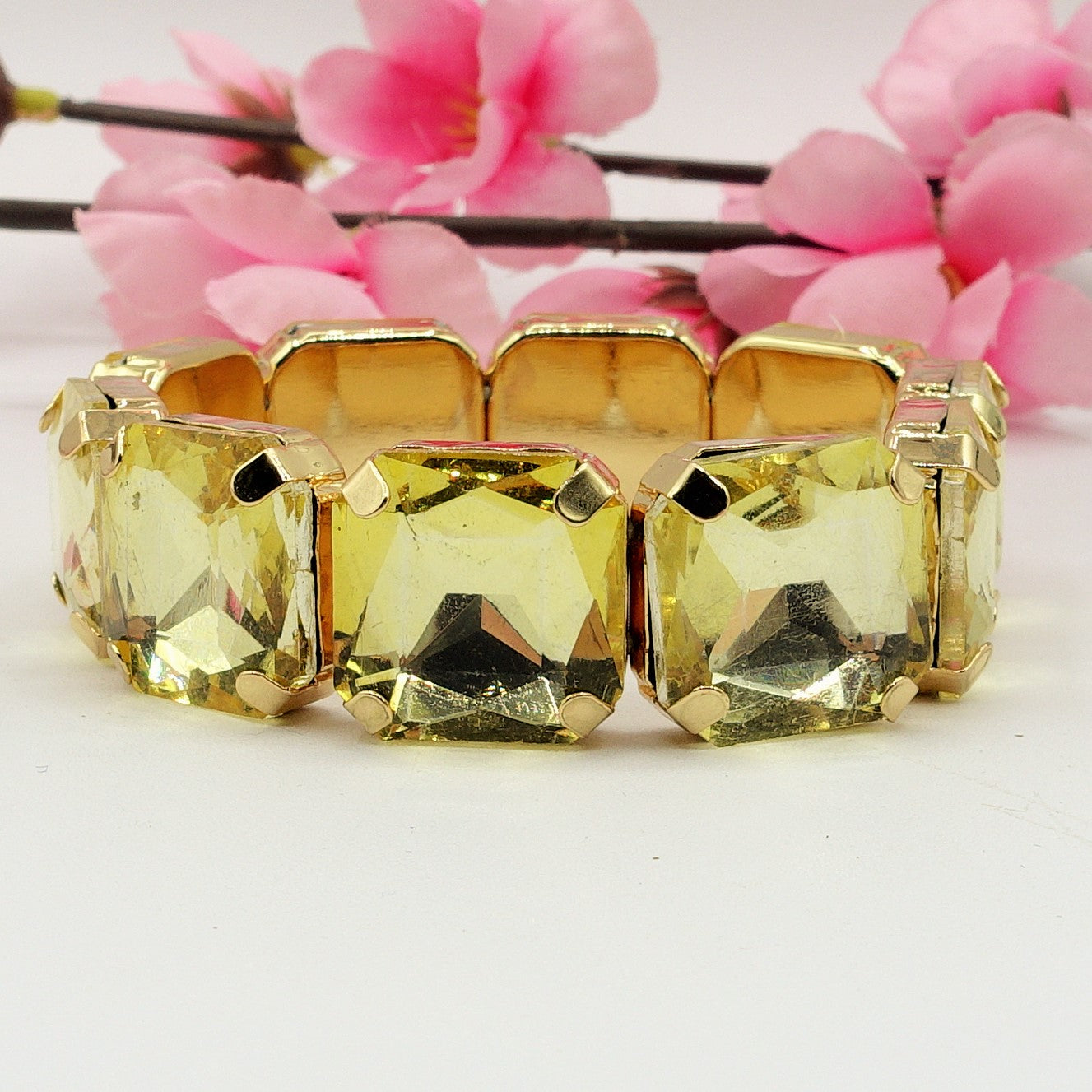 MARGOT SQUARE -Bracciale Elasticizzato con pietre sfaccettate - LUCE COLLECTION