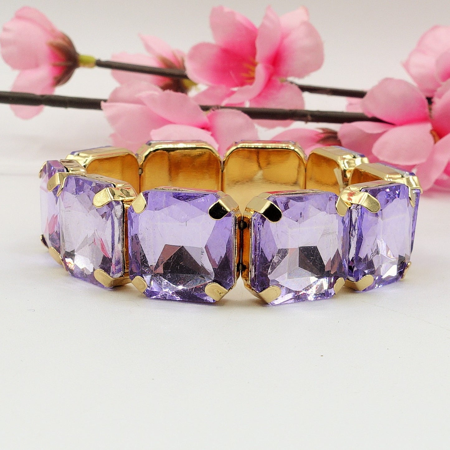 MARGOT SQUARE -Bracciale Elasticizzato con pietre sfaccettate - LUCE COLLECTION
