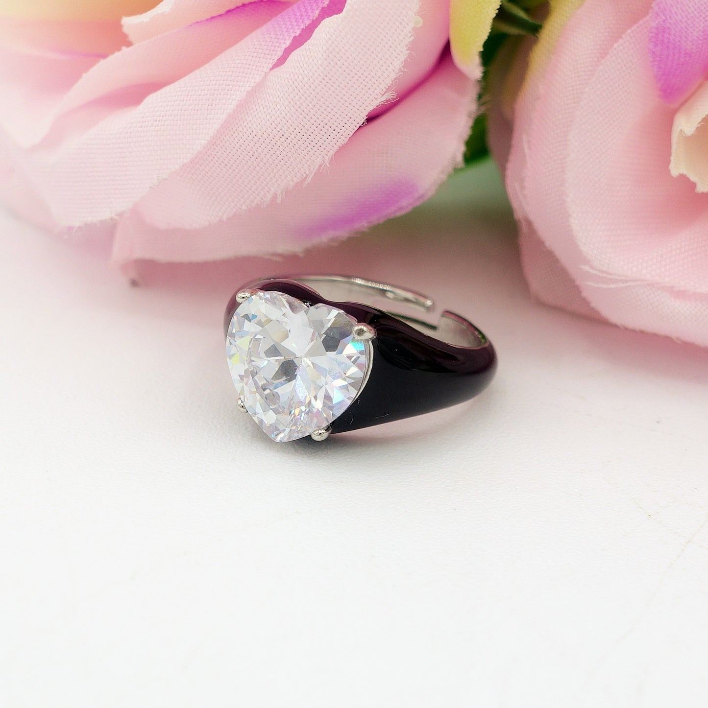 ISABELLE FLUO ~ Anello in ACCIAIO INOSSIDABILE smaltato con CUBIC ZIRCONIA