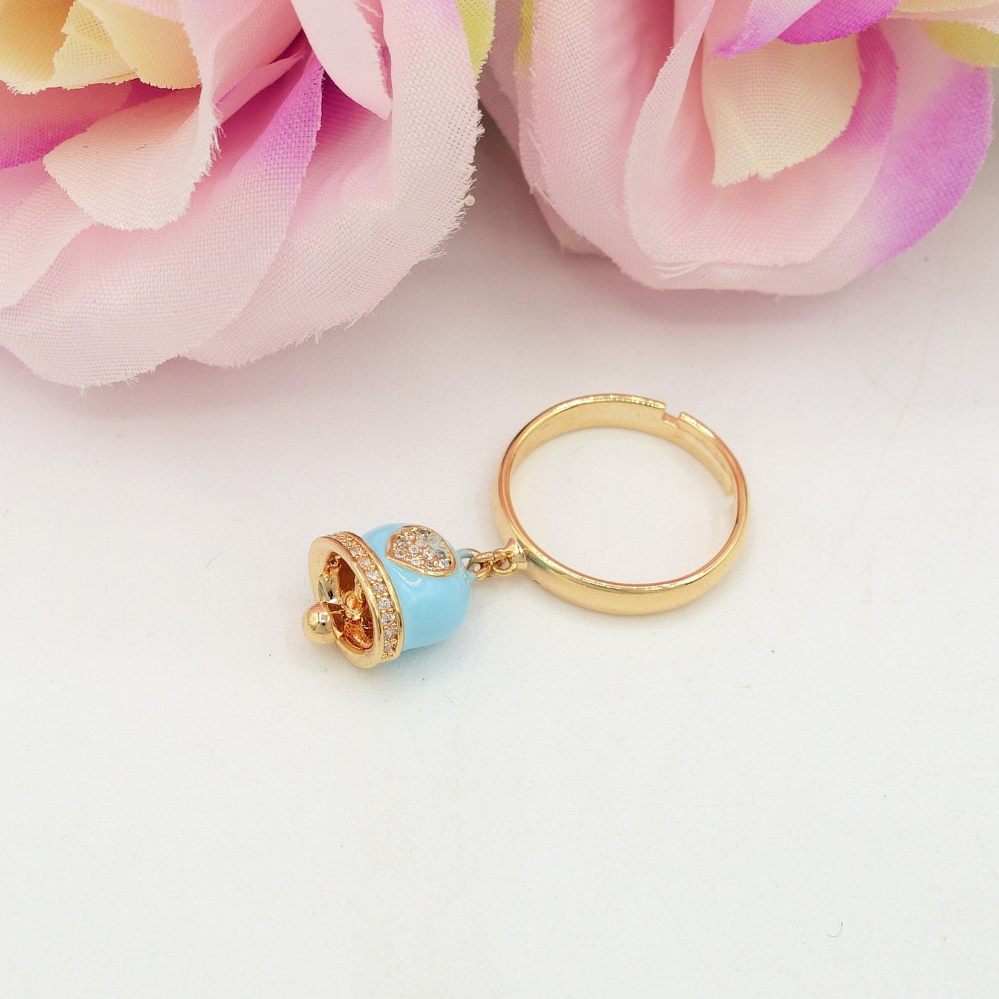 TINKERBELL RAINBOW - Anello a campanella con Cubic Zirconia a forma di cuore