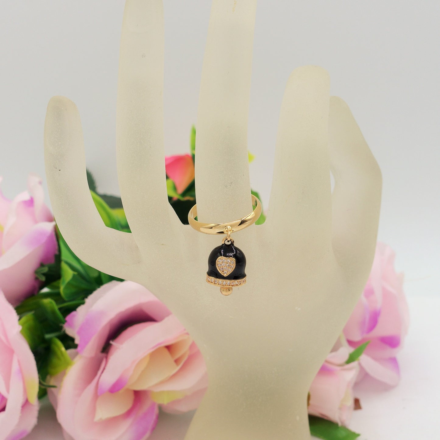 TINKERBELL RAINBOW - Anello a campanella con Cubic Zirconia a forma di cuore