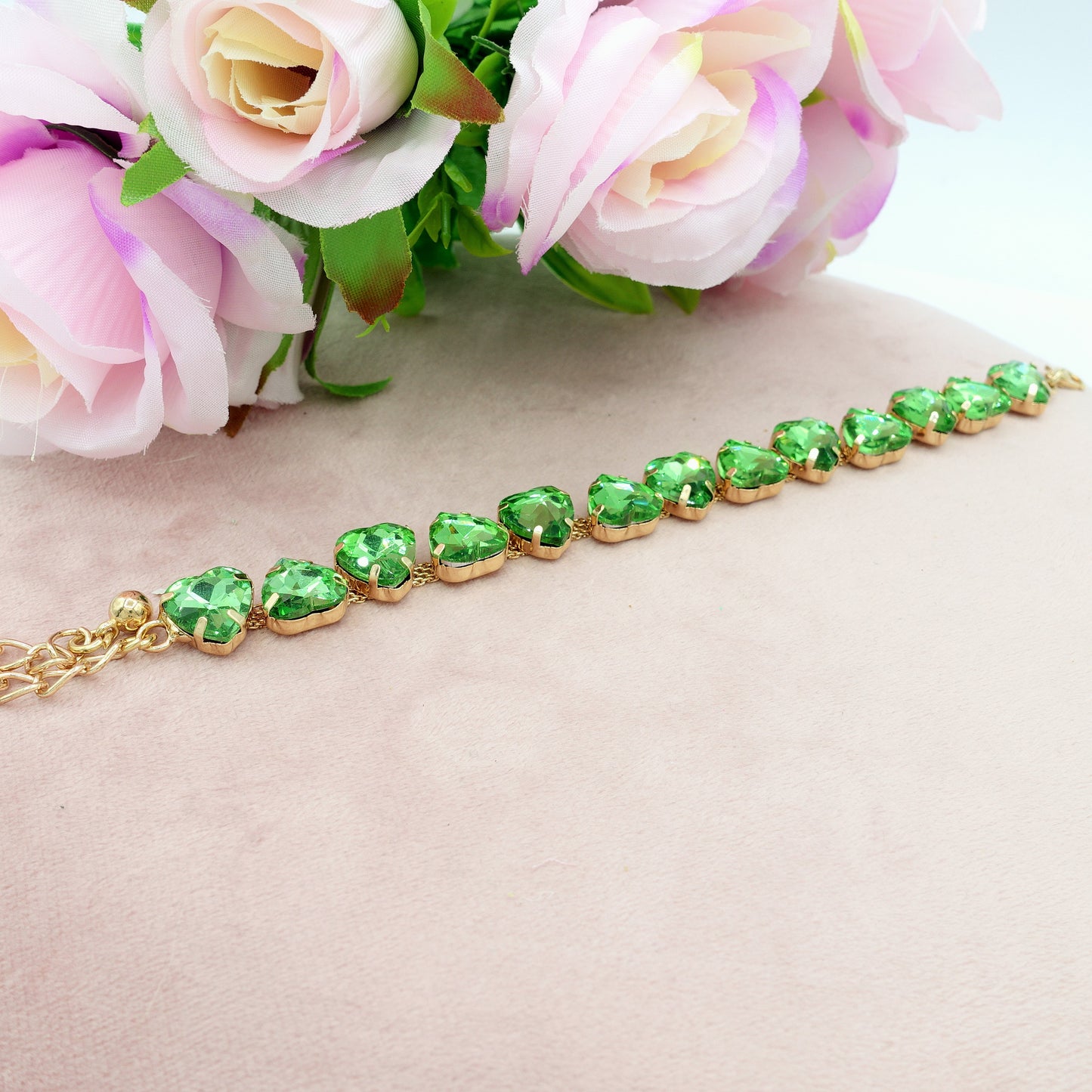 LUCE HEARTS - Bracciale con pietre a cuore sfaccettate