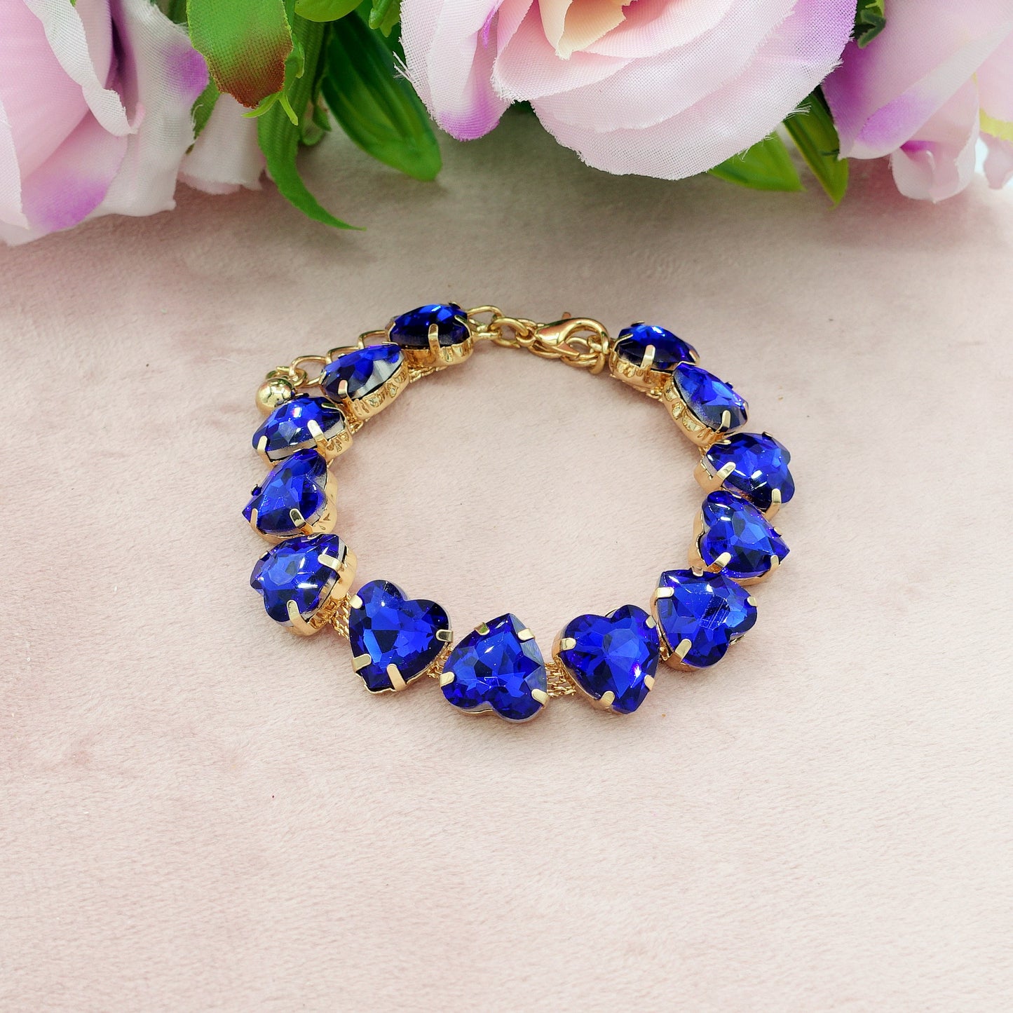 LUCE HEARTS - Bracciale con pietre a cuore sfaccettate