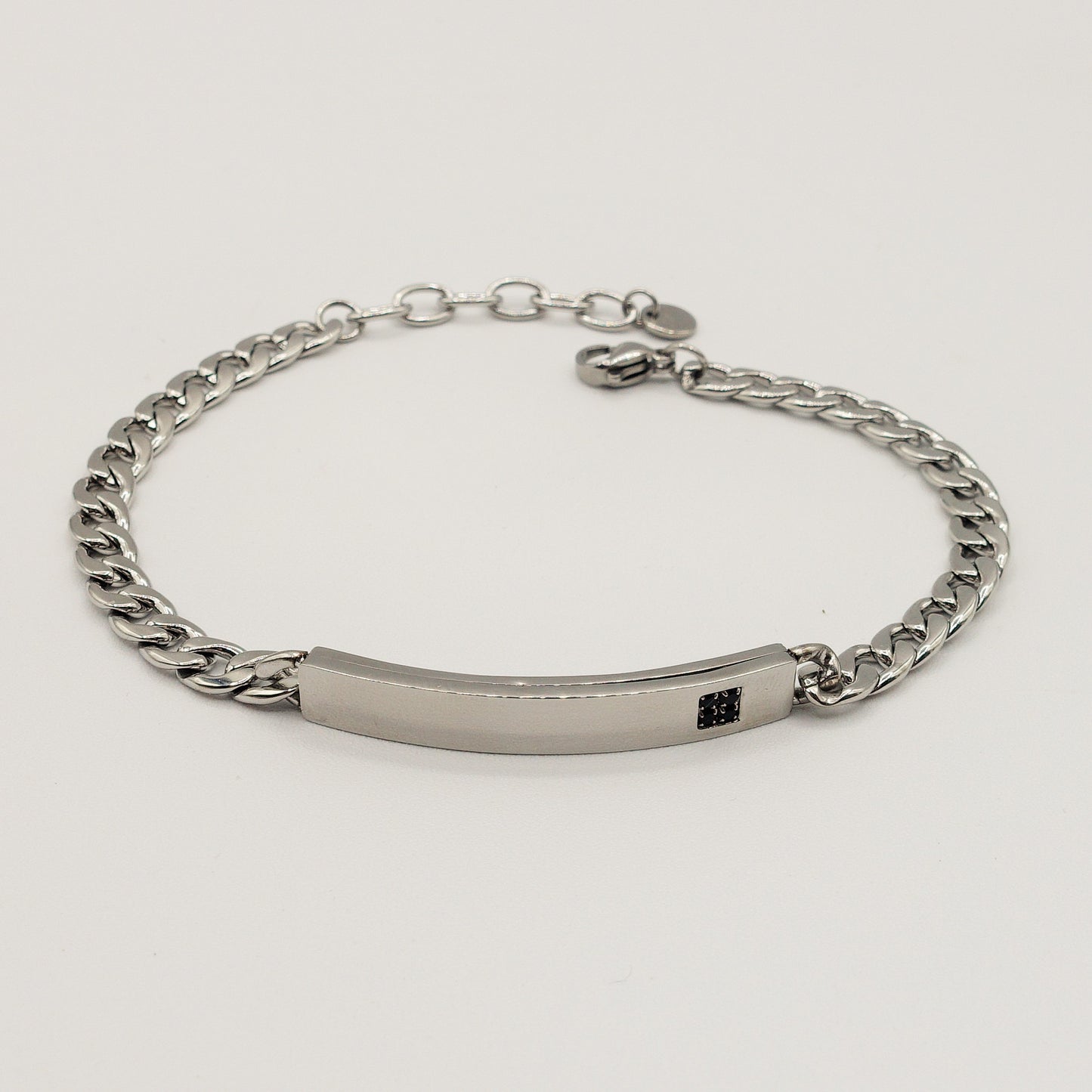 Bracciale uomo catena GROUMETTE con placca ACCIAIO