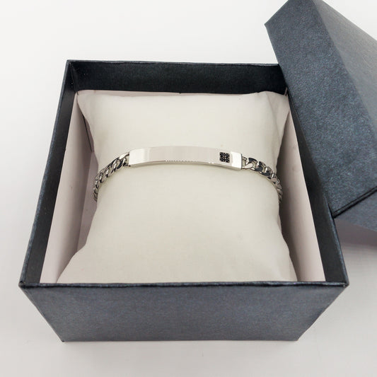 Bracciale uomo catena GROUMETTE con placca ACCIAIO