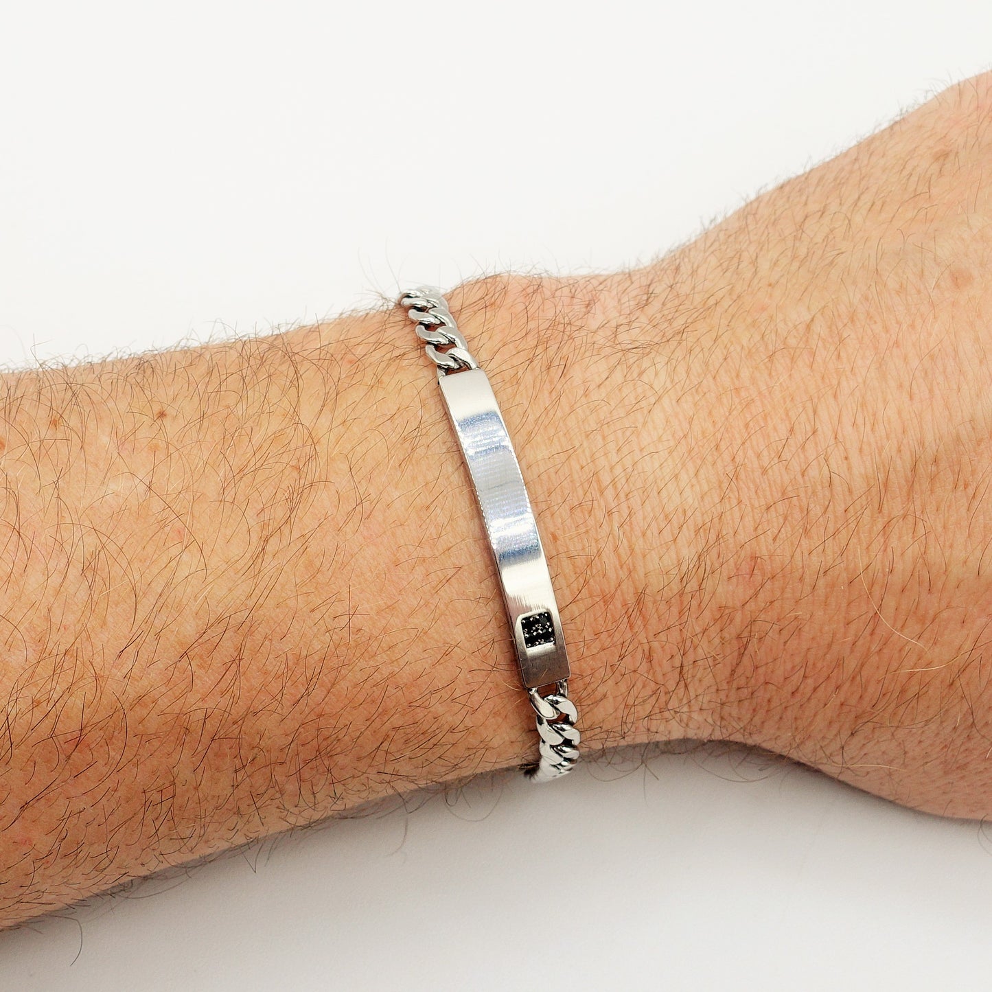 Bracciale uomo catena GROUMETTE con placca ACCIAIO
