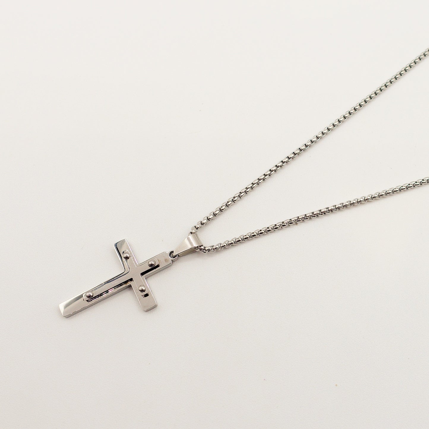 Collana pendente CROCE VITI uomo ACCIAIO