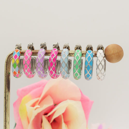 HARLEY QUINN - ACCIAIO INOSSIDABILE - Orecchini a cerchio smaltati