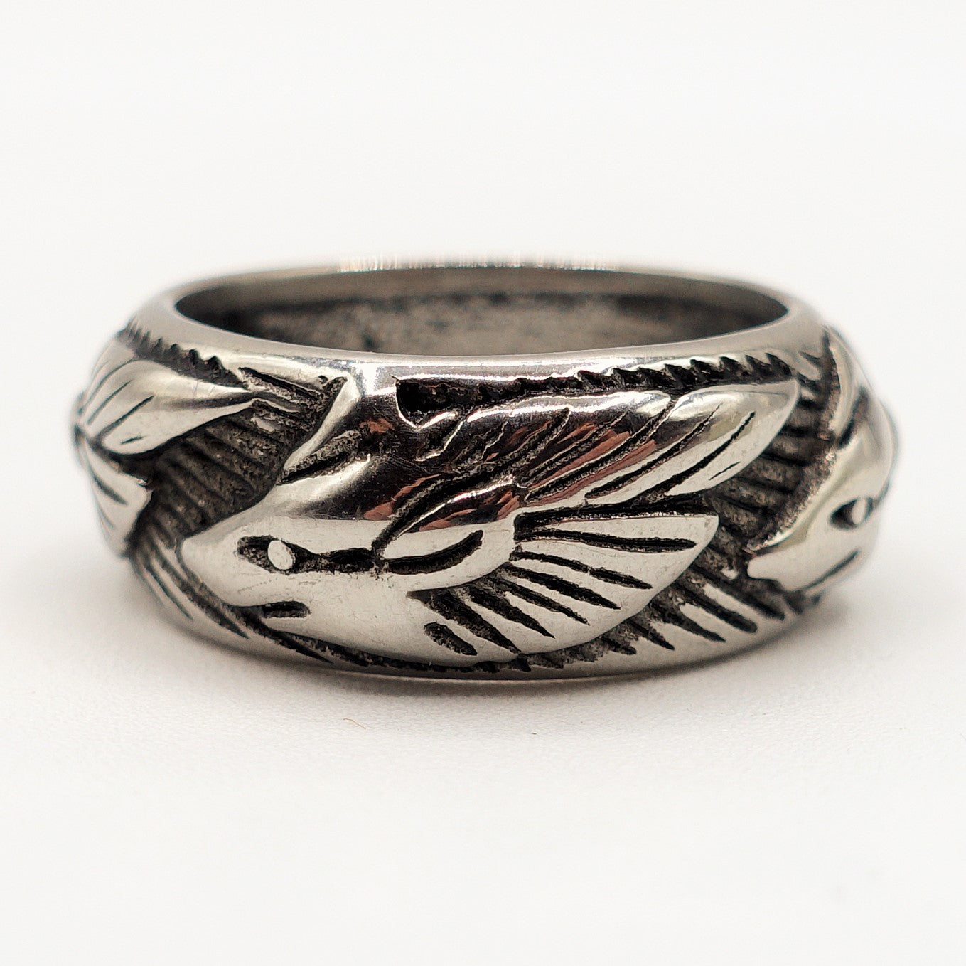 ANELLO maxi fede uomo inciso ACCIAIO