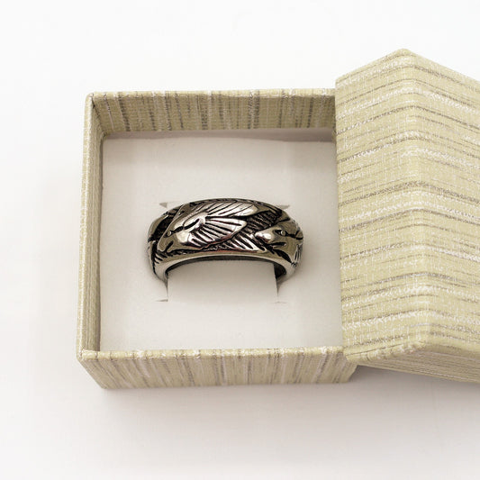 ANELLO maxi fede uomo inciso ACCIAIO