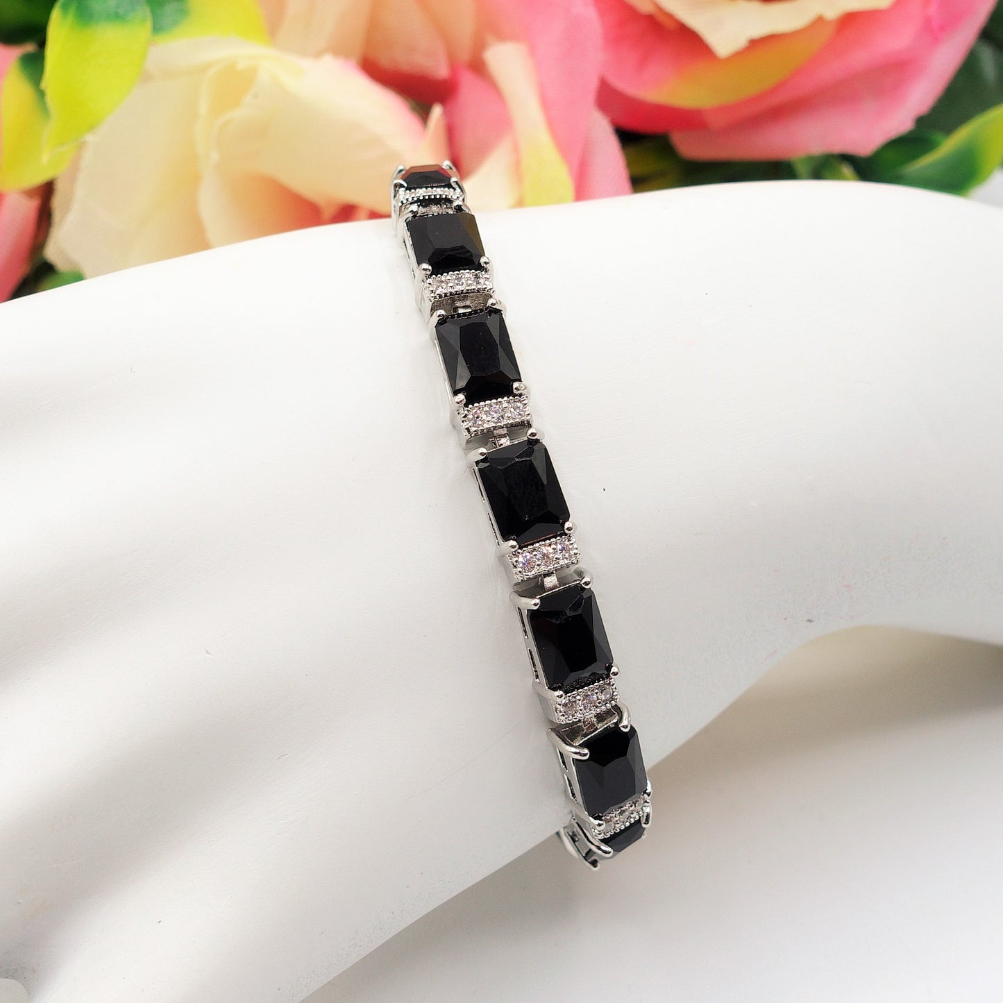 MELODIE - Bracciale Tennis con Cubic Zirconia taglio baguette