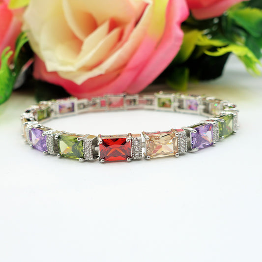 MELODIE - Bracciale Tennis con Cubic Zirconia taglio baguette