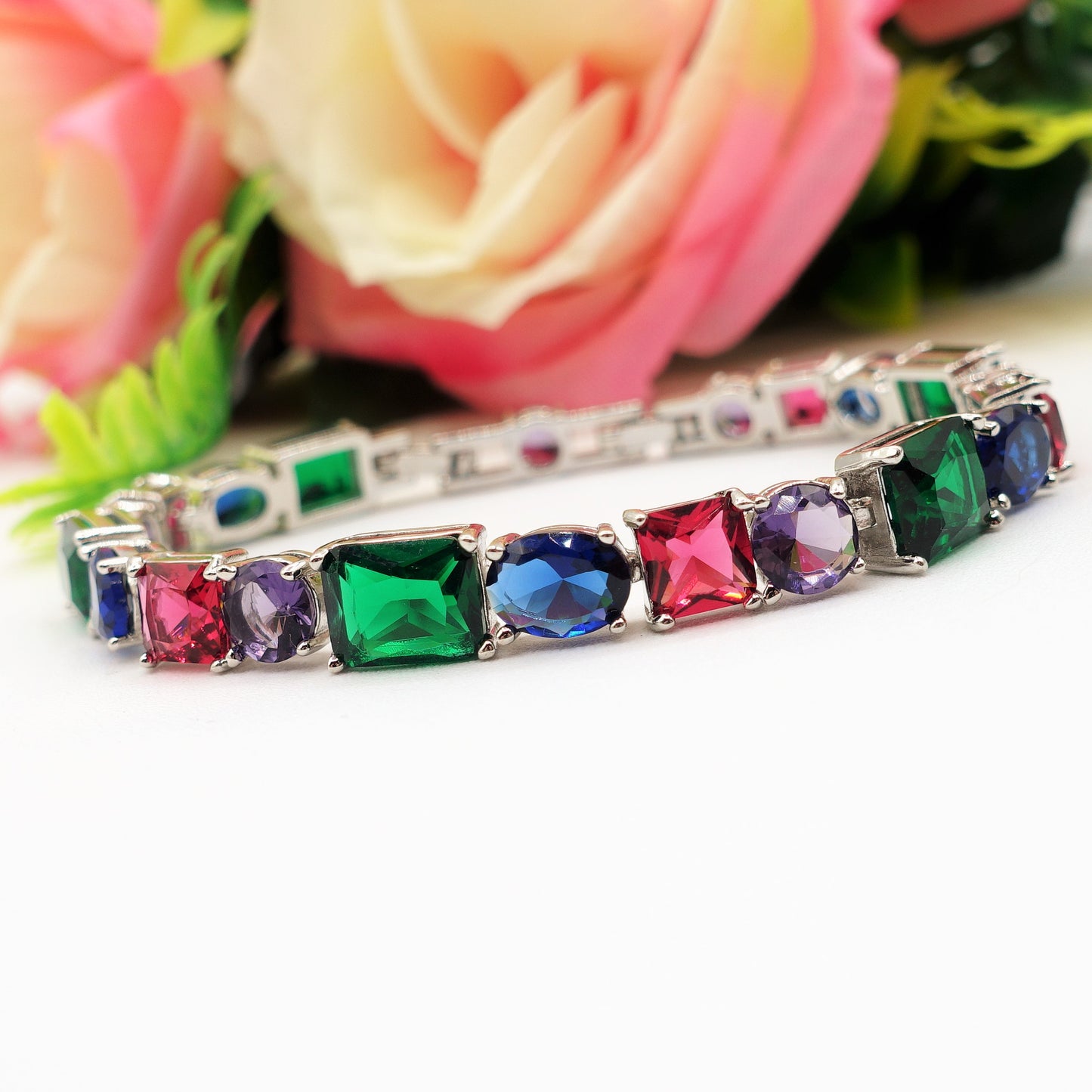 CHARIS LUXE - Bracciale Tennis con Cubic Zirconia RAINBOW