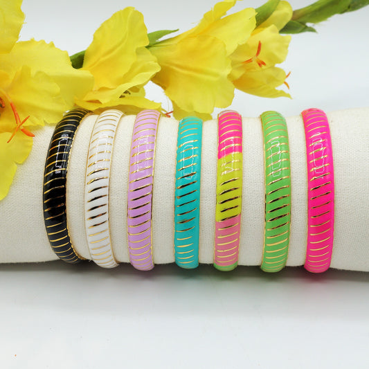 MADAGASCAR - ACCIAIO INOSSIDABILE Bracciale rigido smaltato