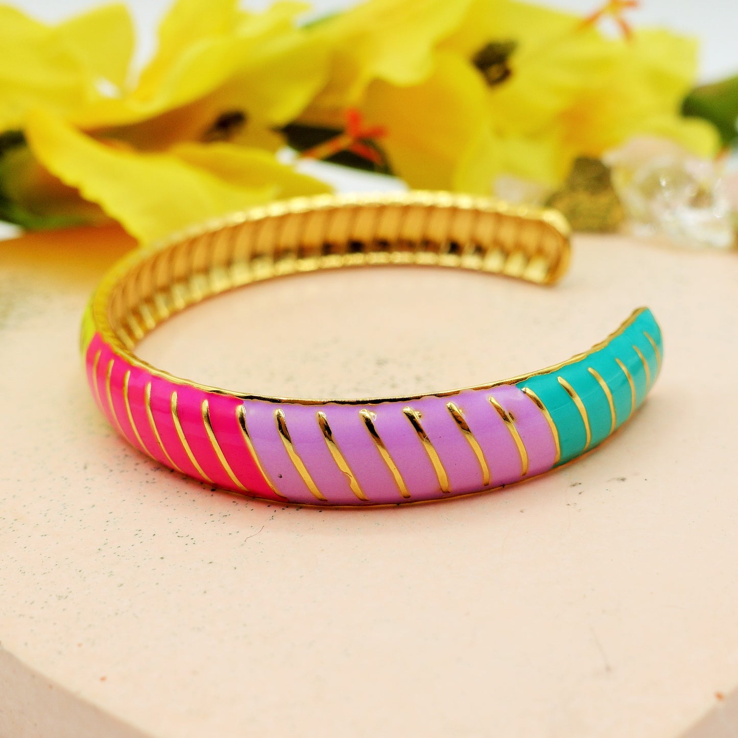 MADAGASCAR - ACCIAIO INOSSIDABILE Bracciale rigido smaltato
